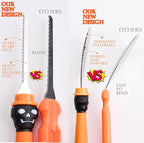 21 Pieces Comfort Grip Pumpkin Carving Kit with Gift Box and Carrying Case Heavy Duty Stainless Steel Pumpkin Carver Tools Pumpkin Sculpting Set and 10 Stencils for Halloween Jack-O-Lanterns (BLACK)
