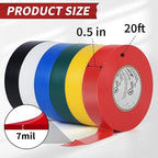 Avery Dennison Electrical Tape, 6 Rolls General Use PVC Electric Tape, UL/CSA Listed 3/4 in x 66 ft Insulating Vinyl Tape for Electrical, Repairs, Automotive and Equipment, EE-100, Multi Colored