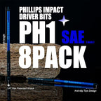 8 PCS #1 Impact Phillips Head Driver Bits, Magnetic 6" S2 Steel PH1 Bits, Phillips Screwdriver Bits Set, 1/4 Hex Shank Screws Bits Set, CNC Machined #1 Phillips Bits for Impact Drills