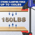 WORKPRO 10-Pack Bar Clamps for Woodworking, 6-Inch (2) Mini & (2) Light Duty and 12-Inch (2) Wood Clamps & 1-Inch (4) Spring Clamps, F Clamp with 50/150 LBS Load Limited