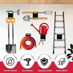2-Piece 9.4" Heavy Duty Garage Hooks, Sturdy Utility Hooks Holds 55 LB Wall Mount Garden Tool Organizer Hangers for Hanging Shovel Ladder Chairs Strollers Power Tool Tire and More (Black)