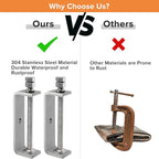 120MM 304 Heavy Duty Stainless Steel C Clamps Tiger Clamp Woodworking Clamp,Features Stable Wide Jaws and Protective Pads (2 Pcs)
