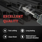 S&F STEAD & FAST Carbide Burr with ¼” Shank ½” Cutter Dia 1” Length, Professional Grade Tungsten File, Die Grinder Bit for Electric or Air Die Grinder, Tree Round Nose, Grinding Burr bit for Metals