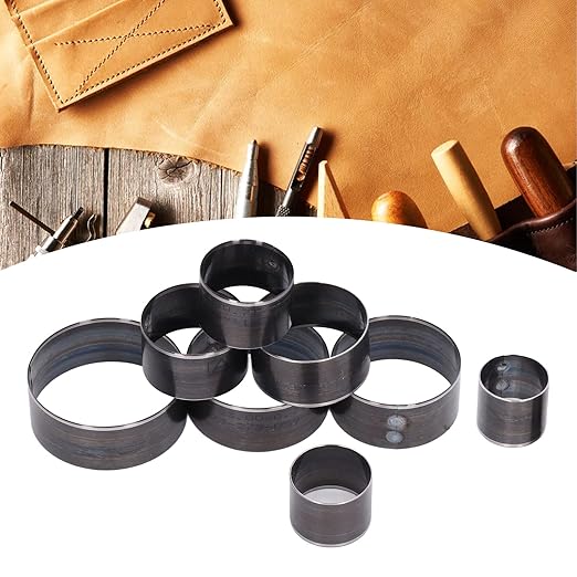 8Pcs Leather Hole Punch Die Round 2560mm Hole Hollow Punch Cutting Leather Circle Punch Punching Die Alloy Steel Deform Prevention Punching Tools