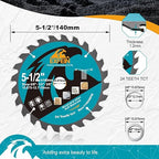 5-1/2 Inch Miter/Table Saw Blades 3pcs,24 Teeth ATB TCT Fine Finish Wood Cutting Circular Saw Blade with 5/8 Inch Arbor
