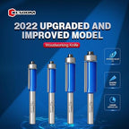 CSOOM 4PCS Professional Flush Trim Router Bits 1/4" Shank, Top Bearing Flush Trim Router Bit，Cutting Heights of 3/4“, 1”, 1-3/16“, 1-3/16”