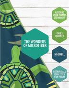 VENTURE 4TH Microfiber Beach Towel: Quick-Dry, Compact, Sand-Free, Absorbent, Sandproof and Lightweight - Perfect for Camping, Beach, and Roadtrips (Navy Turtle Design | 35x78 inches)
