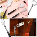 3 Pieces Telescoping Inspection Mirror Round Square Mirror Inspection Tool for Checking Vehicle, Observing Eyelashes Mouth and Other Small Parts(Oval, Square, Round Style)