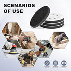4Pack 5 Inch 8 Holes Orbital Sander Foam Pad,Hook and Loop Foam Sanding Pads,Sponge Cushion Buffer Backing Pad for Orbital Sander