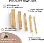 LOSTRONAUT Brass Setup Blocks Height Gauge Set - Set of 5 Table Saw Accessories for Woodworkers - Bars Include Laser Engraved Size Markings - Woodworking Tool - Brass Bar