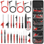 Linkstyle 25PCS Multimeter Test Leads Kit with Replaceable Wire Piercing Probes, Alligator Clips, Test Hook Clips, Tweezer for Digital Electrical Multimeter Testing