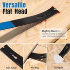 SHALL 4-Piece Flat Pry Bar Set -15" 10" 7.5" 5.5"- Heavy Duty & Mini Nail Puller Crowbar, Utility Claw Bar, Wonder Bar, High-Carbon Steel Flat Bar Tool for Home Remolding & Woodworking
