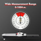 LOYALHEARTDY Dial Torque Wrench 0-100N.m Dial Indicator Torque Wrench Precision Torque Meter 1/2 Drive Indicating Torquemeter Torque Force Tester