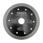 DT-DIATOOL Diamond Granite Blade 5 Inch for Marble Porcelain Tile Ceramic Diamond Cutting Disc with Mesh Turbo Diamond Segments