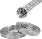 Tinned Copper Wire Shielding Sleeve, Expandable Ground Strap Wiring Braided Sleeving Metal Mesh Sheathing Cabling Wiring Protector (1/4inch - 12ft)