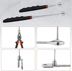 6 Pieces Telescoping Inspection Mirror Mechanic Magnet Stick Magnetic Pick Up Tool Round Mirror Inspection Tool Adjustable Telescoping Mirror 1.5 lb, 8 lb, 10 lb Telescope Tools for Men, Dad, Husband