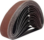15 Pcs 2-1/2 x 16 Inch Assorted Aluminum Oxide Sanding Belt - 80/120/150/240/400 Grit