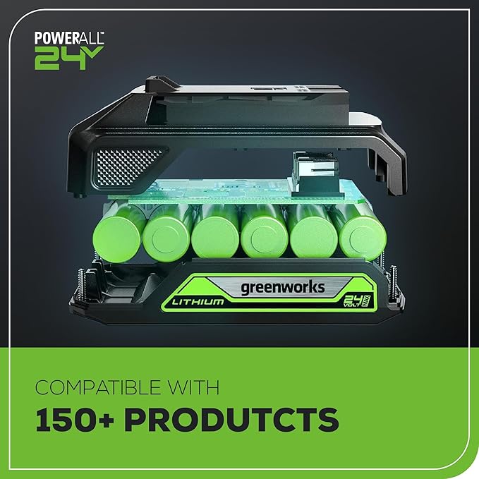 Greenworks 24V Circular Saw,Brushless 6-1/2"Battery Circular saw Cordless,4,800 RPM,Adjustable Cutting Depth 45°/90°,With 24V 2Ah Battery and Charger