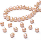 Natural Pearl Beads Potato 8-9mm Pink Freshwater Cultured Loose Gemstone Beads for DIY Jewelry Making 13.8''/Strand HQ