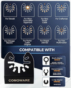 COMOWARE 20 Pcs Titanium Oscillating Tool Blade, 1-3/4” & 1-3/8” Professional Multi-Tool Blades Kit, Quick Release Durable Oscillating Saw Blades for Wood, Plastic & Soft Metal