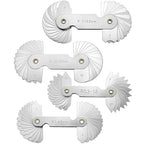 QWORK 4 Pack Radius Gauge Set, Precision Stainless Steel Measurement Tool for Convex & Concave Surfaces, R0.3-1.5mm/ R1-6.5mm/ R7-14.5mm/ R15-25mm