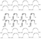 24Pcs 3 3/16 Inch (80mm) 304 Stainless Steel Conduit Clamps, U-Tube Strap Pipe Clamp 2 Hole Strap U Bracket Rigid Pipe Metal Conduit Strap Tension Clips U-tube Clamp