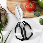 Multi-Purpose Kitchen Scissors,stainless steel scissors,Poultry Shears,Sharpeners Bottle Openers Zester and More Stainless Steel,for opening cans and heavy duty poultry cutting (Black)