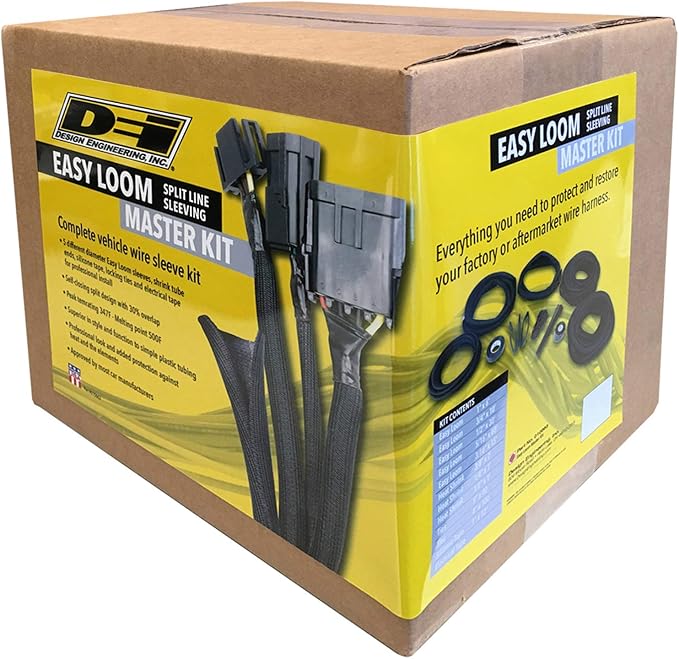 Design Engineering 010663 Easy Loom Split Sleeve Master Kit - Complete Vehicle Wire and Hose Protection