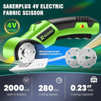 Cordless Electric Scissors Box Cutter 2 Rotary Blades – 4V Duty Rechargeable Cardboard Cutter, Storage Box & Fabric Scissor With Safety Lock, USB Cable – For Plastic, Carpet, Leather, DIY Crafts