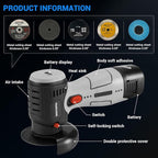 Brushless Angle Grinder Tool, Cordless Mini Angle Grinder Brushed with 2pcs 16.8V 2000mAh Battery 5-Cutting Discs, Power Angle Grinder for Wood Metal Stone Concrete