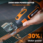200W Corded Rotary Tool Kit with Fine Speed Control & Flex Shaft 8000-40000 RPM Digital Display, 155Pcs Accessories for Crafting, Cutting, Sanding, Polishing, Drilling, Carving, DIY Projects
