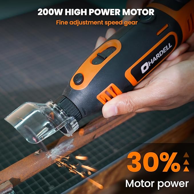 200W Corded Rotary Tool Kit with Fine Speed Control & Flex Shaft 8000-40000 RPM Digital Display, 155Pcs Accessories for Crafting, Cutting, Sanding, Polishing, Drilling, Carving, DIY Projects