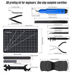 DECKIT 3D Printer Tool Kit 48Pcs 3D Printing Accessories Set with Deburring Tool, Nozzle Cleaner, Art Knife, Caliper Pen, Tube Cutter & Storage Bag | for All Printers/Removal/Cleaning/Finishing