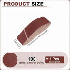HARFINGTON 6 x 48 Inch Sanding Belts, 10 Pcs 100 Grits Aluminum Oxide Abrasive Belt Sander File Belt for Woodworking, Metal Polishing, Knife Sharpener