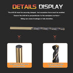 Drill Bit, 4.2mm Cutting Diameter, 4341 HSS Gold and Black 118° Cutting Angle Number Jobber Bits - (Applications: for Drilling Soft Metal Plastic Wood), 12-Pieces