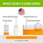 600 WristCo Neon Orange Tyvek Wristbands for Events - Tamper-Proof Design & Fluorescent Color Prevent Reuse Premium-Grade Bracelets for Hospital & Medical ID, Party & VIP Identification