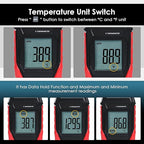 Thermocouple Thermometer Digital K Type Thermometer, Single Channel Thermocouple Tester(-328~2501℉) with 1 Temperature Clamp and 1 Wired Thermocouple Probes LCD Display Temperature Tester for K Type