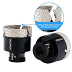 Diamond Hole Saw, 2" Hole Saw for Tiles Granite Marble Ceramic Glass Porcelain, 50mm Core Drill Bit with 5/8-11 Thread and 3/8” Hex Shank Adapter for Angle Grinders & Drills