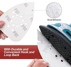 S SATC Mouse Detail Sander Sandpaper 50 PCS Mouse Sanding Pads 12 Hole Mouse Sandpaper Assorted 60/80/120/150/220 Grits