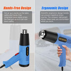 Heat Gun for Vinyl Wrap,Shrink Tubing,Paint,Epoxy Resin,Candle Making,Adjustable Temperature,Overload Protection Hot Air Gun Kit Nozzles(Knob Stepless Temperature Control)