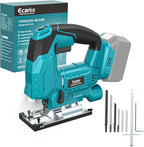 Jig Saw Compatible With Makita 18V Battery, Cordless Jigsaw Tool Brushless Motor With 6 Variable Speeds, 4 Orbital Sets, ±45° Bevel Cuts, LED Light and 6PCS Blades For Cutting (Without Battery)
