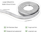Hose Clamps, DIY 28 FT Metal Strap + 12 Fasteners, Hose Clamps Stainless Steel, Large Adjustable Hose Clamp Pipe Clamp for Pipe Automotive Mechanical Applications