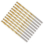 Drill Bit, 5/32" Cutting Diameter, 4341 HSS TiN Coated 135° Cutting Angle Jobber Bits - (Applications: for Drilling Soft Metal Plastic Wood), 10-Pieces
