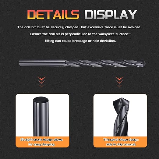 Drill Bit, 4.5mm Cutting Diameter, 4241 HSS Nitriding Black 118° Cutting Angle Versatile Jobber Bits - (Applications: for Drilling Plastic Wood Soft Metal), 10-Pieces
