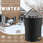 Backflow Preventer Insulation Cover - Water Pipe Insulation Sprinkler Cover for Outside - Insulated Backflow Cover Pouch for Irrigation Back Flow Valve in Winter or Sun Exposure (30"W x 24"H, BLACK)