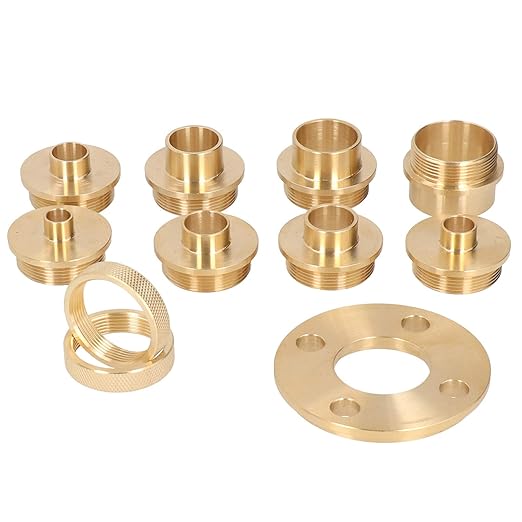 11 Pieces Brass Router Template Bushing Guides Set with Storage Box, Metal Bushing Set with Lock Nut Adapter Router Accessory