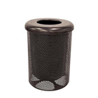 RFT-P-BRW Heavy Duty Round Trash Receptacle with Flat Top, Liner Included, 32 Gallon, Brown, Made in America