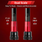 1/2 Inch Drive Click Torque Wrench, Dual-direction Torque Wrench 10-170.0ft.lb/13.60-230.5Nm, 72-tooth Torque Wrenches with Dual Range Scales, ±3% High Precision For Bike