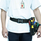 MELOTOUGH Tool Web Work Belt Buckle 2" inch Wide belt Black Simple Style for Woodworkers and Contractors