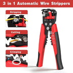 Kuject Wire Stripper and Crimping Tool Kit, AWG 24-10 Self-Adjusting Electrical Wire Stripping with AWG 22-10 Ratchet Wire Crimper for Heat Shrink Connectors